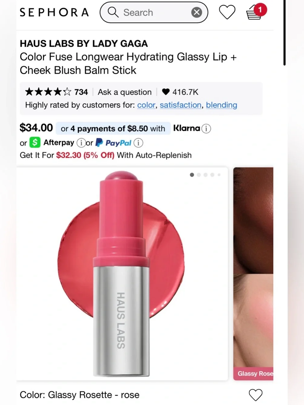 Haus Labs By Lady Gaga Glassy Blush Balm – Bright Pink Shade